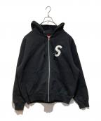 SUPREMEシュプリーム）の古着「S logo zip up hooded sweatshirt」｜ブラック