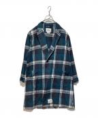 WTAPSダブルタップス）の古着「フランネルチェックガウンコート」｜グリーン