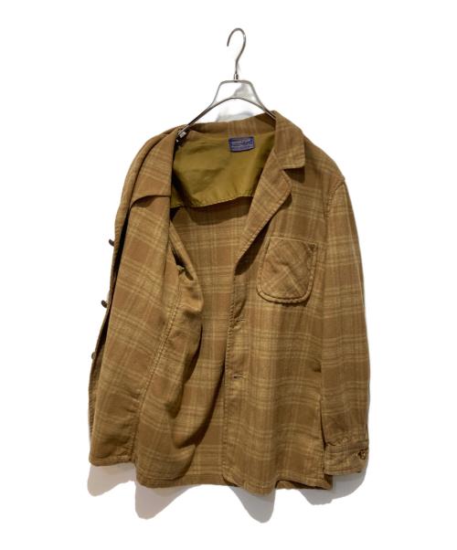 PENDLETON（ペンドルトン）PENDLETON (ペンドルトン) 50’sチェックウールアンコンジャケット ベージュ サイズ:Sの古着・服飾アイテム