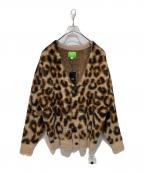 HUFハフ）の古着「LEOPARD CARDIGAN」｜ブラウン×ブラック