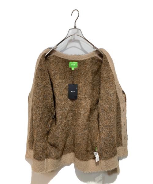 HUF（ハフ）HUF (ハフ) LEOPARD CARDIGAN ブラウン×ブラック サイズ:L 未使用品の古着・服飾アイテム