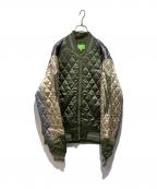 HUFハフ）の古着「LIGHTNING BOMBER JACKET」｜グリーン×ベージュ