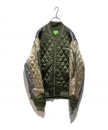 HUF（ハフ）の古着「LIGHTNING BOMBER JACKET」｜グリーン×ベージュ