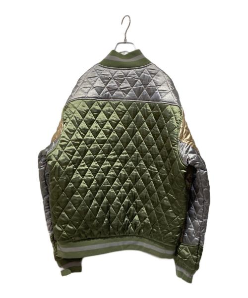 HUF（ハフ）HUF (ハフ) LIGHTNING BOMBER JACKET グリーン×ベージュ サイズ:Mの古着・服飾アイテム