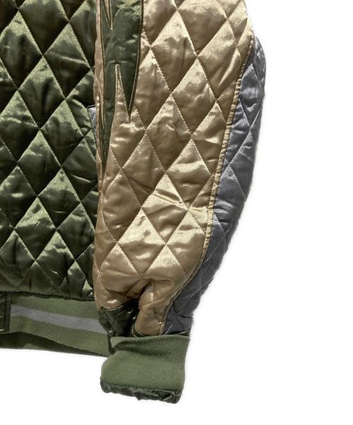 HUF（ハフ）HUF (ハフ) LIGHTNING BOMBER JACKET グリーン×ベージュ サイズ:Mの古着・服飾アイテム