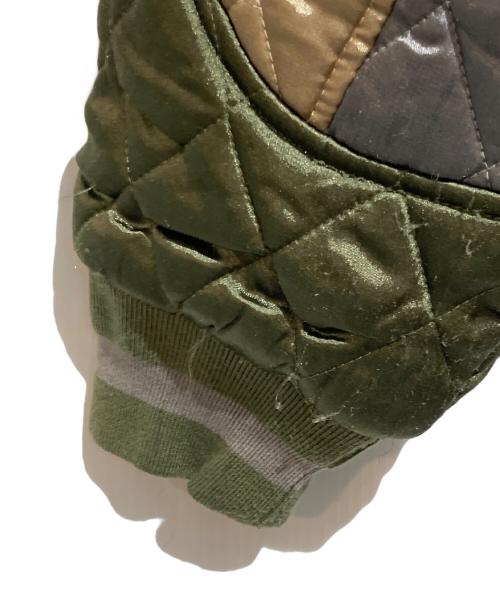 HUF（ハフ）HUF (ハフ) LIGHTNING BOMBER JACKET グリーン×ベージュ サイズ:Mの古着・服飾アイテム