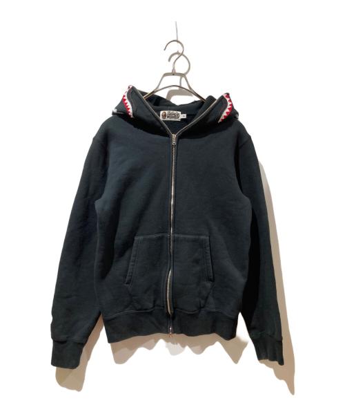 A BATHING APE（ア ベイシング エイプ）A BATHING APE (ア ベイシング エイプ) SHARK ZIP UP HOODIE ブラック サイズ:Mの古着・服飾アイテム