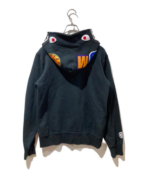 A BATHING APE（ア ベイシング エイプ）A BATHING APE (ア ベイシング エイプ) SHARK ZIP UP HOODIE ブラック サイズ:Mの古着・服飾アイテム