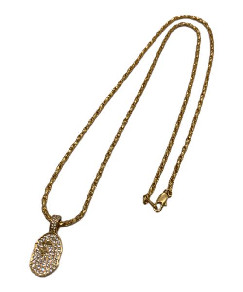 A BATHING APE（ア ベイシング エイプ）A BATHING APE (ア ベイシング エイプ) ストーンロゴネックレス ゴールドの古着・服飾アイテム