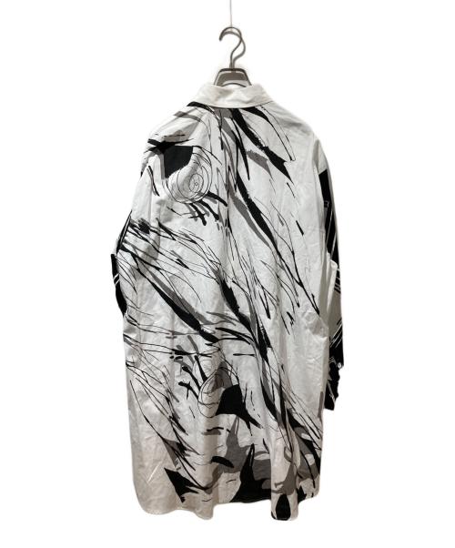 GROUND Y（グラウンドワイ）GROUND Y (グラウンドワイ) 総柄シャツ ホワイト×ブラック サイズ:Freeの古着・服飾アイテム