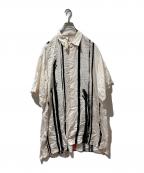 GROUND Yグラウンドワイ）の古着「総柄シャツ」｜ホワイト×ブラック