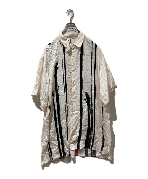 GROUND Y（グラウンドワイ）GROUND Y (グラウンドワイ) 総柄シャツ ホワイト×ブラック サイズ:FREEの古着・服飾アイテム