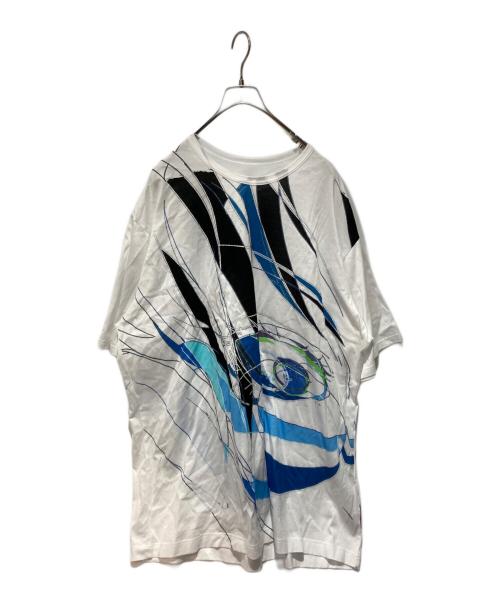 GROUND Y（グラウンドワイ）GROUND Y (グラウンドワイ) プリントTシャツ ホワイト×ブルー サイズ:Freeの古着・服飾アイテム