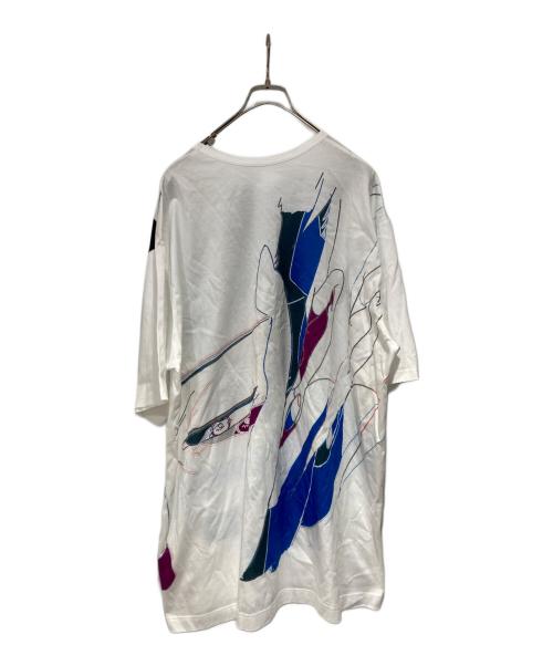 GROUND Y（グラウンドワイ）GROUND Y (グラウンドワイ) プリントTシャツ ホワイト×ブルー サイズ:Freeの古着・服飾アイテム