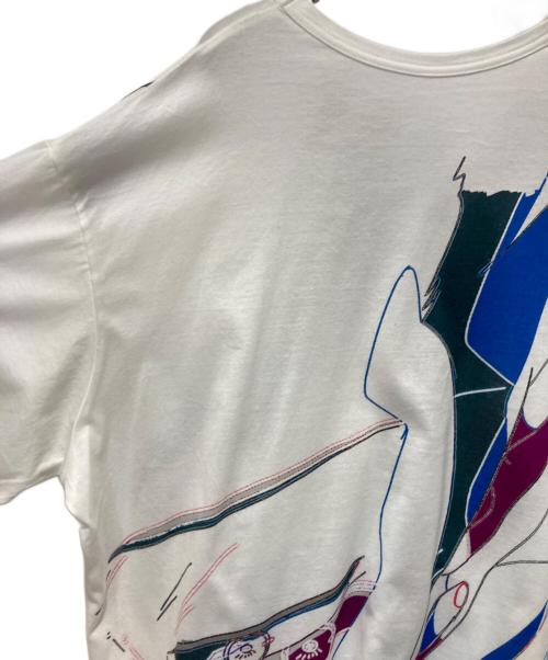 GROUND Y（グラウンドワイ）GROUND Y (グラウンドワイ) プリントTシャツ ホワイト×ブルー サイズ:Freeの古着・服飾アイテム
