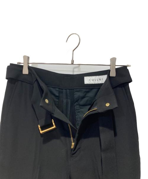 CULLNI（クルニ）CULLNI (クルニ) Double Satin Slim Pants with Long Belt ブラック サイズ:1の古着・服飾アイテム