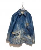 FULLCOUNTフルカウント）の古着「ペンキ加工デニムカバーオール」｜インディゴ