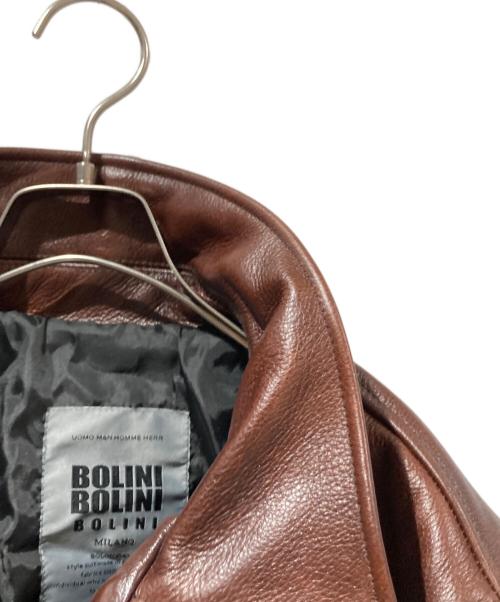 BOLINI（ボリーニ）BOLINI (ボリーニ) レザージャケット ブラウン サイズ:50の古着・服飾アイテム