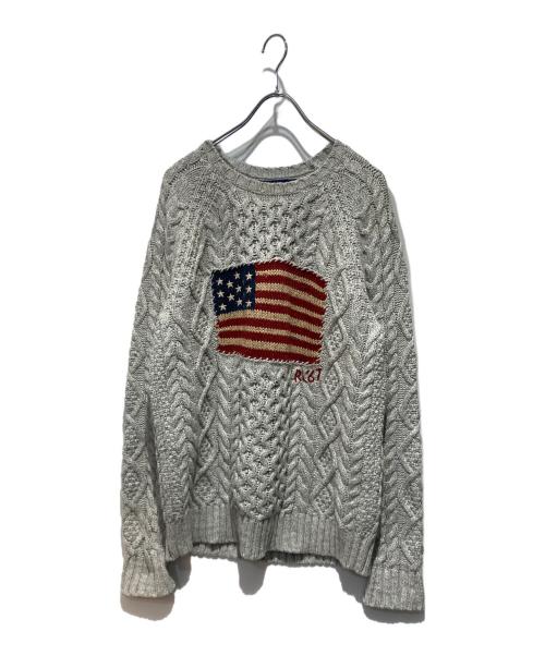 POLO RALPH LAUREN（ポロ・ラルフローレン）POLO RALPH LAUREN (ポロ・ラルフローレン) 星条旗ニット グレー サイズ:Sの古着・服飾アイテム