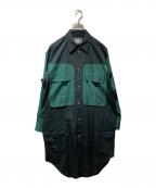 Vivienne Westwoodヴィヴィアンウエストウッド）の古着「ツートンロングワークシャツ」｜ブラック×グリーン