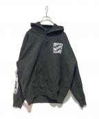 MASSESマシス）の古着「プリントパーカー」｜ブラック