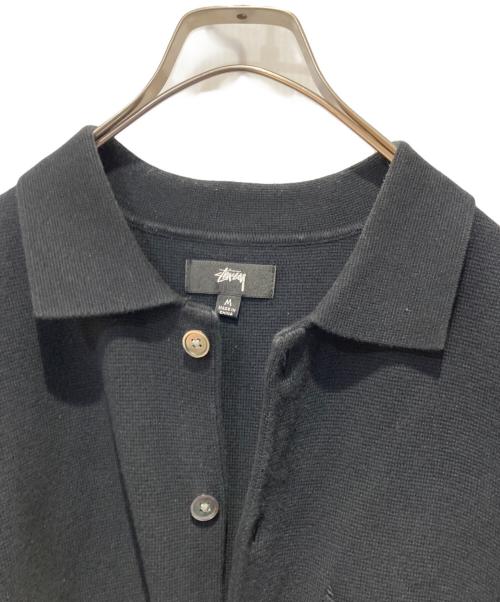 stussy（ステューシー）stussy (ステューシー) Perforated Swirl Knit Shirt ブラック サイズ:Mの古着・服飾アイテム