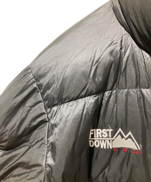 FIRST DOWN（ファーストダウン）FIRST DOWN (ファーストダウン) プリントリバーシブルダウン ブルー サイズ:Lの古着・服飾アイテム