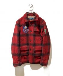 POLO RALPH LAUREN（ポロ・ラルフローレン）の古着「バッファロースキーパッチウールユーリティージャケット」｜レッド