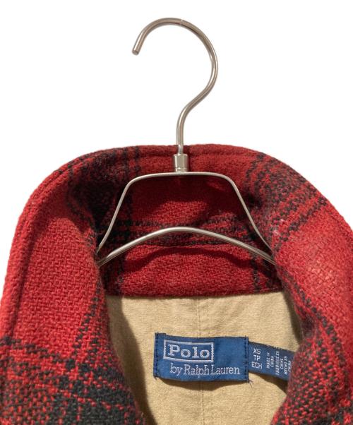 POLO RALPH LAUREN（ポロ・ラルフローレン）POLO RALPH LAUREN (ポロ・ラルフローレン) バッファロースキーパッチウールユーリティージャケット レッド サイズ:XSの古着・服飾アイテム