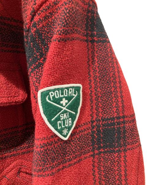 POLO RALPH LAUREN（ポロ・ラルフローレン）POLO RALPH LAUREN (ポロ・ラルフローレン) バッファロースキーパッチウールユーリティージャケット レッド サイズ:XSの古着・服飾アイテム