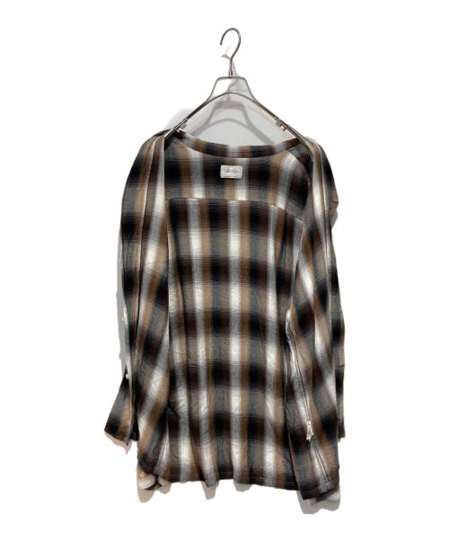 TOWN CRAFT（タウンクラフト）TOWN CRAFT (タウンクラフト) オンブレチェックシャツ ブラウン サイズ:Mの古着・服飾アイテム