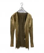 PLEATS PLEASEプリーツプリーズ）の古着「カーディガン」｜ゴールド