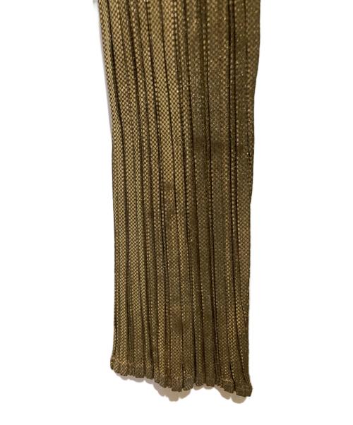 PLEATS PLEASE（プリーツプリーズ）PLEATS PLEASE (プリーツプリーズ) カーディガン ゴールド サイズ:3の古着・服飾アイテム