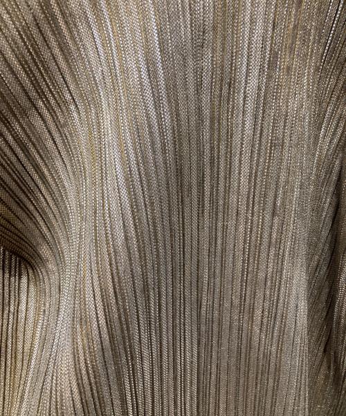 PLEATS PLEASE（プリーツプリーズ）PLEATS PLEASE (プリーツプリーズ) カーディガン ゴールド サイズ:3の古着・服飾アイテム