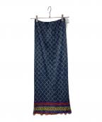 PLEATS PLEASEプリーツプリーズ）の古着「総柄プリーツスカート」｜ネイビー