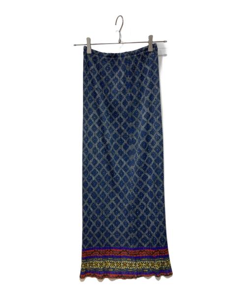 PLEATS PLEASE（プリーツプリーズ）PLEATS PLEASE (プリーツプリーズ) 総柄プリーツスカート ネイビー サイズ:3の古着・服飾アイテム