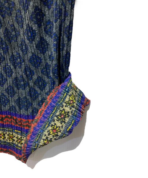 PLEATS PLEASE（プリーツプリーズ）PLEATS PLEASE (プリーツプリーズ) 総柄プリーツスカート ネイビー サイズ:3の古着・服飾アイテム