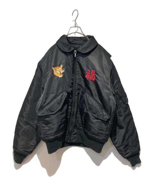 HOUSTON（ヒューストン）HOUSTON (ヒューストン) EMBROIDERY CWU-45/P FLIGHT JACKET ブラック サイズ:Lの古着・服飾アイテム