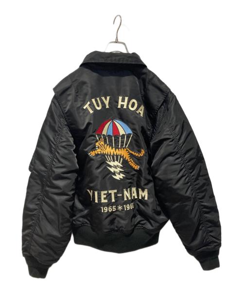 HOUSTON（ヒューストン）HOUSTON (ヒューストン) EMBROIDERY CWU-45/P FLIGHT JACKET ブラック サイズ:Lの古着・服飾アイテム