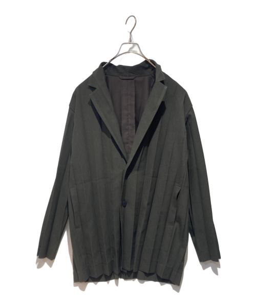ISSEY MIYAKE HOMME PLISSE（イッセイミヤケ オムプリッセ）ISSEY MIYAKE HOMME PLISSE (イッセイミヤケ オムプリッセ) EDGE ENSEMBLE ジャケット オリーブ サイズ:3の古着・服飾アイテム