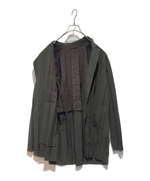 ISSEY MIYAKE HOMME PLISSE（イッセイミヤケ オムプリッセ）ISSEY MIYAKE HOMME PLISSE (イッセイミヤケ オムプリッセ) EDGE ENSEMBLE ジャケット オリーブ サイズ:3の古着・服飾アイテム