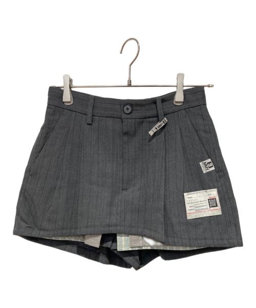 MIHARA YASUHIRO（ミハラヤスヒロ）MIHARA YASUHIRO (ミハラヤスヒロ) Triple Layered Stripe Shorts グレー サイズ:38の古着・服飾アイテム