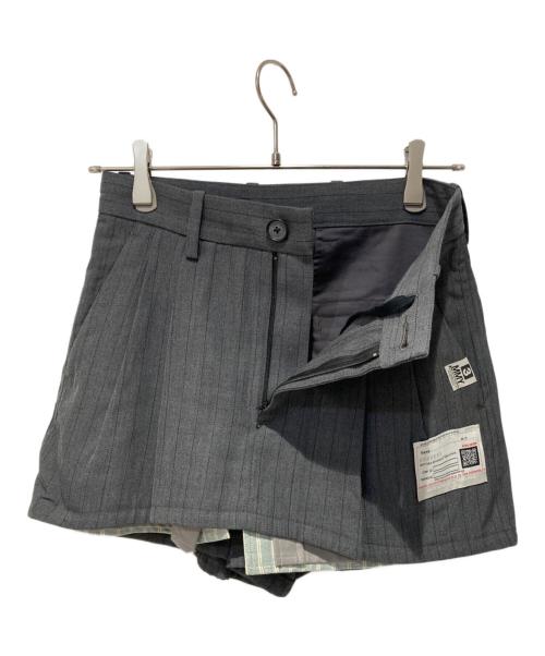 MIHARA YASUHIRO（ミハラヤスヒロ）MIHARA YASUHIRO (ミハラヤスヒロ) Triple Layered Stripe Shorts グレー サイズ:38の古着・服飾アイテム
