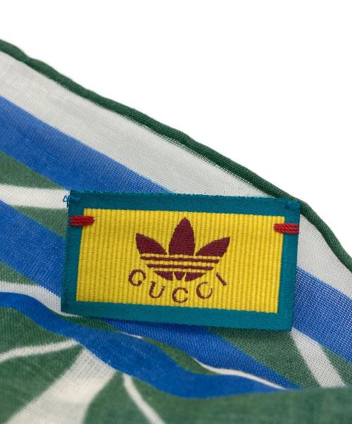 GUCCI（グッチ）GUCCI (グッチ) adidas (アディダス) スカーフ ブルー×グリーン サイズ:70×70の古着・服飾アイテム