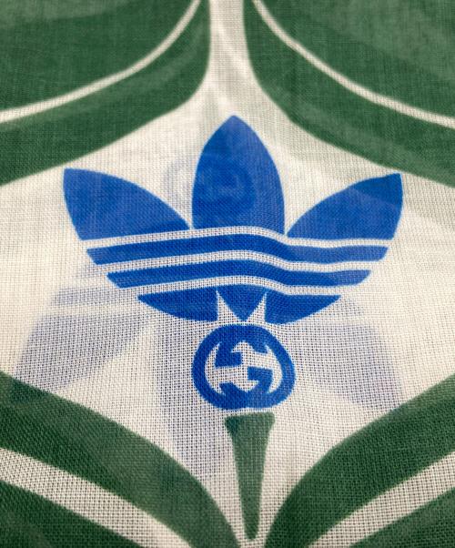 GUCCI（グッチ）GUCCI (グッチ) adidas (アディダス) スカーフ ブルー×グリーン サイズ:70×70の古着・服飾アイテム