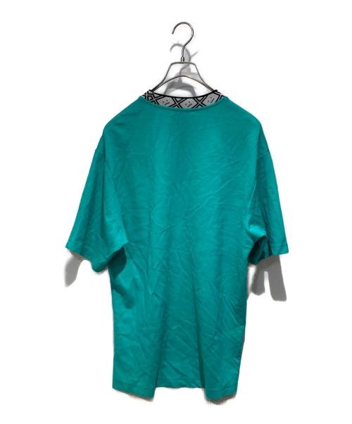 Acne studios（アクネ ストゥディオズ）ACNE STUDIOS (アクネ ストゥディオズ) FACE MOTIF MOCK NECK T ブルー サイズ:XSの古着・服飾アイテム