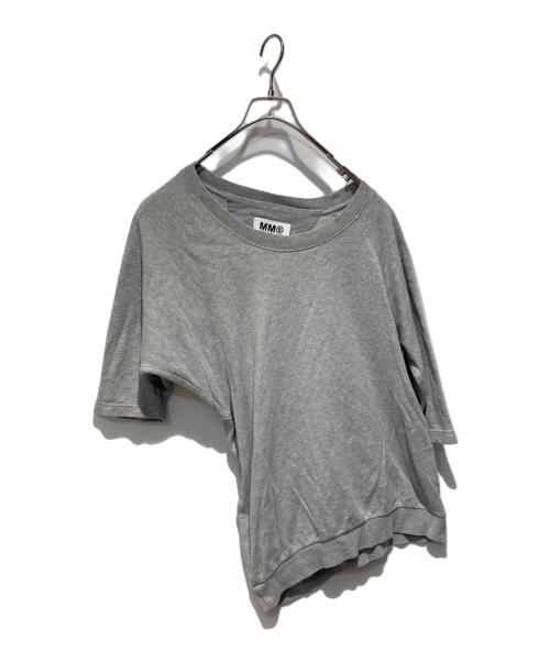 MM6 Maison Margiela（エムエムシックスメゾンマルジェラ）MM6 Maison Margiela (エムエムシックスメゾンマルジェラ) アシンメトリーS/Sスウェット グレー サイズ:FREEの古着・服飾アイテム