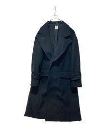 Soe（ソーイ）の古着「Deep breasted Wool Coat」｜ブラック