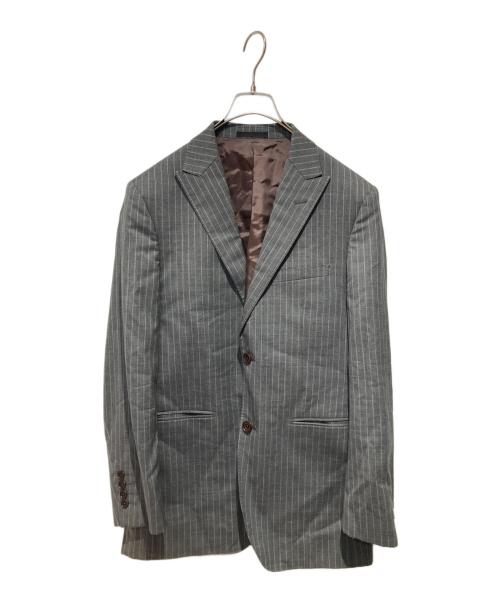 BURBERRY BLACK LABEL（バーバリーブラックレーベル）BURBERRY BLACK LABEL (バーバリーブラックレーベル) ピンストライプセットアップスーツ グレー サイズ:38Rの古着・服飾アイテム