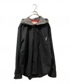 MARNIマルニ）の古着「ウールトロピカルチェックフーデッドシャツ」｜ブラック